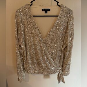 Inc. Sparkled Long Sleeve Blouse